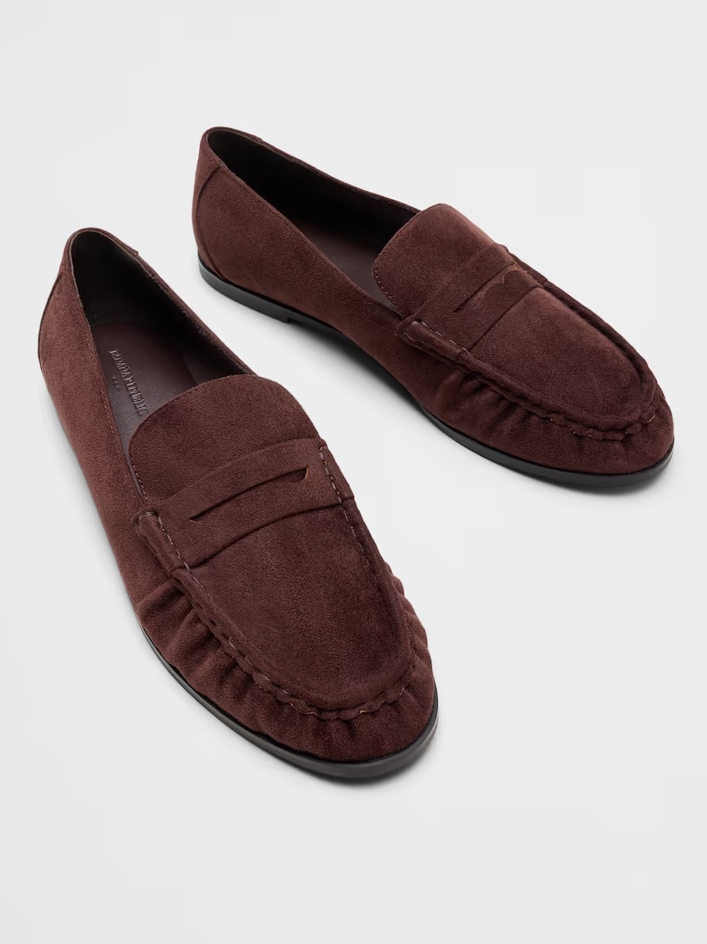 NWT BANANA REPUBLIC VEGAN LEATHER GATHERED LOAFER IN RICH CHOCOLATE